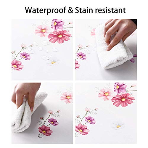 Hiasan White Easter Tablecloth Rectangle - Waterproof And Spillproof Oblong Floral Spring Table Cloth For Dining Room, Outdoor Picnic And Wedding, 60 X 120 Inch #TOP3
