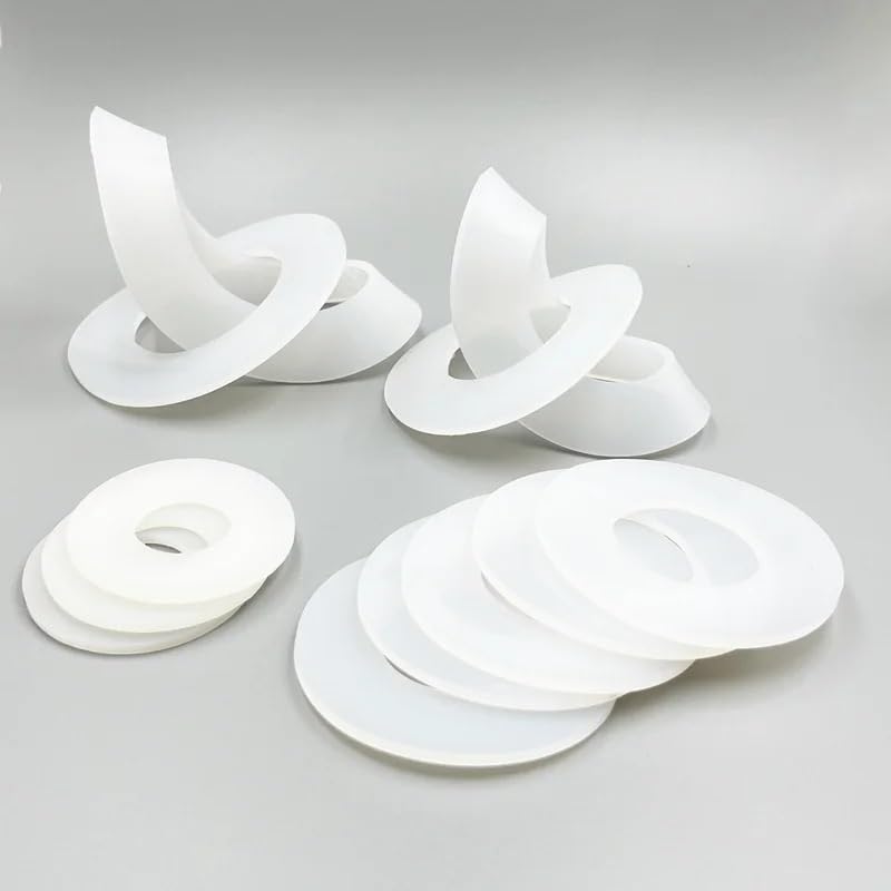 2pcs High Temperature Resistant Silicone Flat Gasket Sealing Ring - ID 45 to 159mm White O Ring Seal Washer(159 x 212 x 3mm)