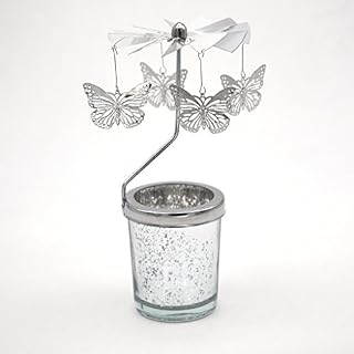 Yunso Butterfly Tealight Holder, Rotary Spinning Tea Light Holder, Candle Holder Spinning Tealight Carousel Home Decor