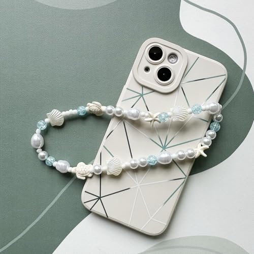 Image of Cute Beaded Camera Wrist Strap for Phone, Digital Camera Charm Lanyard, Pearl Beaded Chain for Bag Keychain Gift