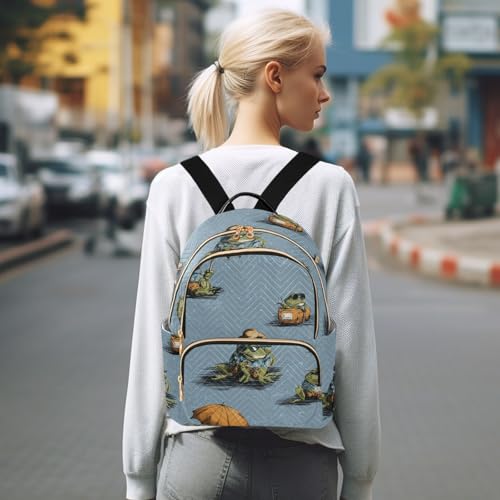 Mochila para laptop de mujer Funny Beach Frog que alivia el peso en el trabajo 7