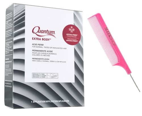 Zotoss QUANTUM EXTRA BODY Advanced Acid Perm for Normal, Tinted Hair - MEDIUM TO FINE CURLS (with Sleek Steel Pin Tail Comb) Moisture-Shield Treatment (EXTRA VOLUME)