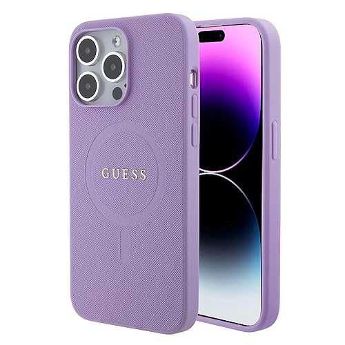 Guess Étui en polyuréthane Saffiano Compatible avec MagSafe Case Guess Violet