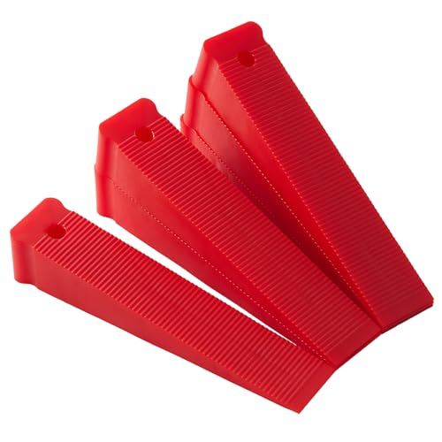 Image of Red Plastic Composite Shims and Leveling Wedges - Extreme Load Support, Never Rot, 6-Pack for Furniture, Door, Toilet Adjustments Stock Your Home