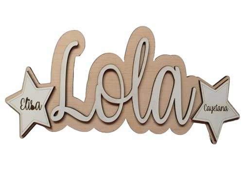 KEKA POP,Letra Grande de Madera Personalizada con Nombre – Decoración para Puerta de Habitación Infantil,Regalo Original Personalizado
