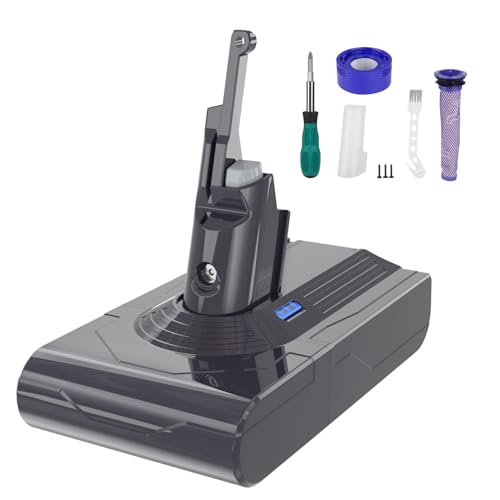 REACELL V8 Batería 6000mAh para Dyson V8 Aspiradora Li-Ion con 2 Filtros
