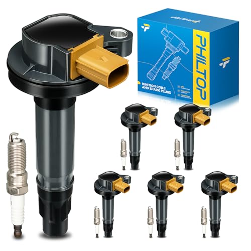Image of PHILTOP Ignition Coil Pack and Spark Plugs Fits for Ford 2011-2016 F-150 3.5T, 2013-2019 Explorer 3.5T, 2015-2017 Expedition, 2015-2021 Transit-350 3.5T, 2015-2023 Transit-250 3.5T, 6PCS UF646
