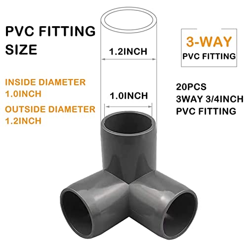 10 Unidades De Cotovelo De Encaixe De PVC De 3 Vias, Saída Lateral De Cotovelo De PVC De 0,8 Pol.(Pr