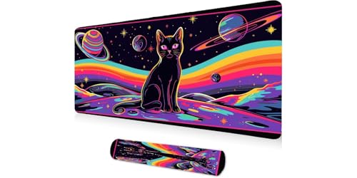 Tapis de souris XXL 1200x600mm chat céleste antidérapant