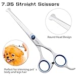 Dog Grooming Scissors for Dogs with Safety Round Tips, 5 in 1 Dog Scissors for Grooming, Professional Curved Pet Grooming Shears Set for Dogs and Cats - Image 4