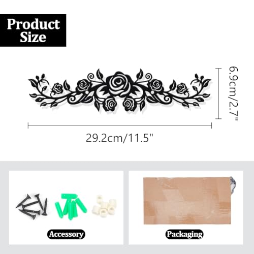 Décoration murale en métal NBEADS de 29,8 cm relief noir