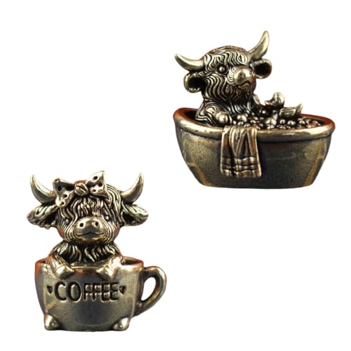 our fave Modèle miniature de vache en laiton - Décoration de bureau - Décoration porte-bonheur pour étagère, bureau, entrée – vue 6
