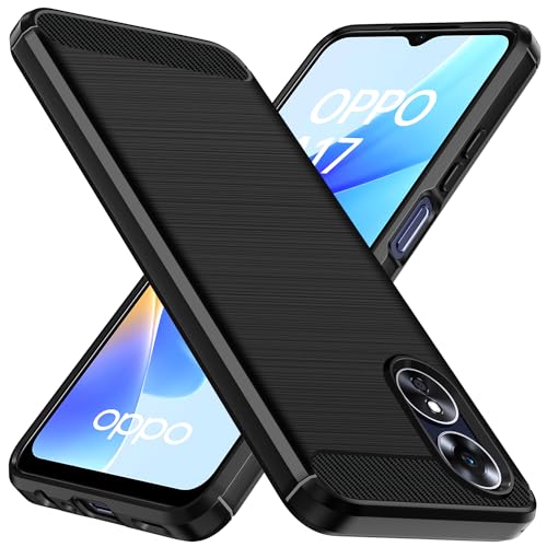 ivoler Funda para OPPO A17, [Protección Militar] Carcasa Protectora Antigolpes, Fina Suave TPU Silicona Caso Delgada Anti-Choques Antihuellas Bumper Case, Negro