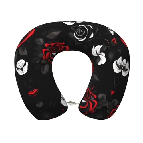 Almohada cervical de poliéster negra para viaje miniatura 1
