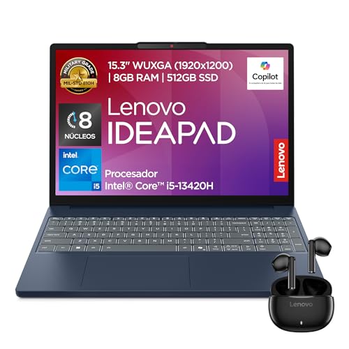 Lenovo Laptop Audífonos | IdeaPad Slim 3 15IRH10 | 15.3" WUXGA | Intel Core i5 | 8GB RAM 512GB SSD | Audifonos E310 | Teclado en Español