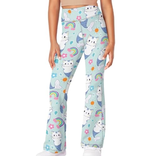 Image of Girls Flare Leggings Cute Bell Bottoms for Teen Girls Wide Leg Sweatpants for 5-14 T