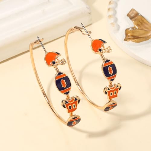 Boderier Game Day Earrings for Women Football Helmet Jersey Hoop Earrings Game Day Team Pride Sports Earrings Accessories Gifts3