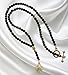 DivinejewelsbyBarb Handmade Catholic Rosary Necklace, Made with Black Onyx Beads and CZ Encrusted Cross Pendant