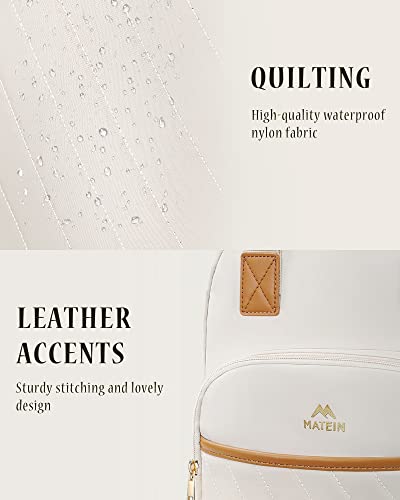 Matein Small Backpack Purse For Women, Cute Lightweight Mini Daypack With Makeup Bag & Usb Port, Fashion Waterproof Casual Daily Shoulder Bag For College Work Travel, Gift For Ladies, 2Pcs Set, Beige #TOP5