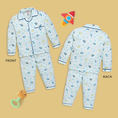 Image of LuvLap Baby Cotton Printed Full Sleeves Night Suit