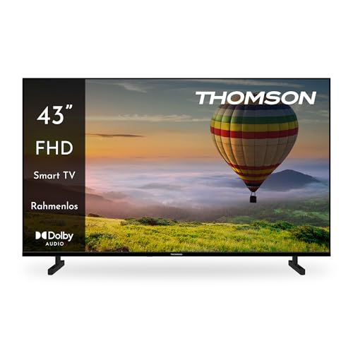 THOMSON 43 Pouces (109 cm) Full HD LED Smart TV, Wi-FI, Commande vocale, HDR10, Dolby Audio, Triple Tuner (Câble-Satellite-TNT), HDMI, USB, 1.5GB RAM, 8GB Flash –...