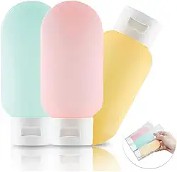 Kit de Frascos para Viagem 60ml 3 Peças Porta Shampoo Sabonete Creme Antivazamento Compacto Reutilizável Fácil de Usar Seguro Cosméticos