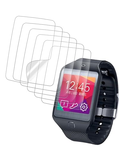 BOVUGAC [6 Pack] for Samsung Gear 2 Neo R381 Smart Watch Screen Protector, Clear TPU Soft Film Compatible with Samsung SM-R381 Smartwatch,Anti-Scratch Ultra-Thin