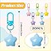 NEETUE 20 Pcs Star Keychain Bulk Chubby Star Key Chains for Car Keys Cute Kawaii Bag Charms Key Ring for Keys, Bags, DIY Accessories (Multicolour)