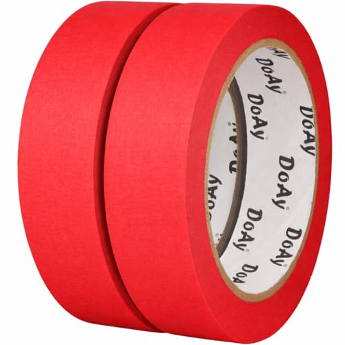 Image of 2 Pack Red Painters Tape - Masking Tape 1 Inch Wide - Multi-Surface, Smart Adhesion, Indoor & Outdoor - 180FT Total - Paint Tape for DIY, Labeling, Art, Car, General Purpose (#3910)