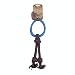 Beco Cerchio su corda – Cerchio in gomma naturale e corda di cotone giocattolo da masticare per cani – S – Blu