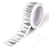 Whaline Christmas Packing Tapes Xmas Tree Printed Tape Waterproof Packing Shipping Tape Decorative White Gift Wrapping Tape for Small Business Gifts DIY Crafts Box Cartons Decor,1.89 in x 109yd