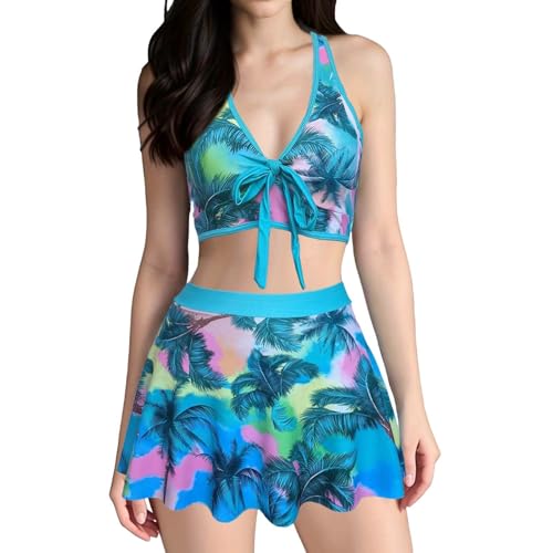 Generisch Conjunto de bikini sexy de dos piezas para mujer, cuello en V, traje de baño envolvente, cintura alta, bikini de verano, suave y de alta calidad, traje de baño push up, b, M