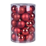 30ct Christmas Ball Ornaments, 2.36" Shatterproof Christmas Tree Decorations, Perfect Hanging Ball f