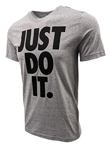 Nike Mens Just Do It Big Logo T-Shirt (XX-Large, Grey Heather/Black)3