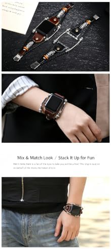 Handmade Braided Leather Watch Band, Brown, 38mm/40mm - 3