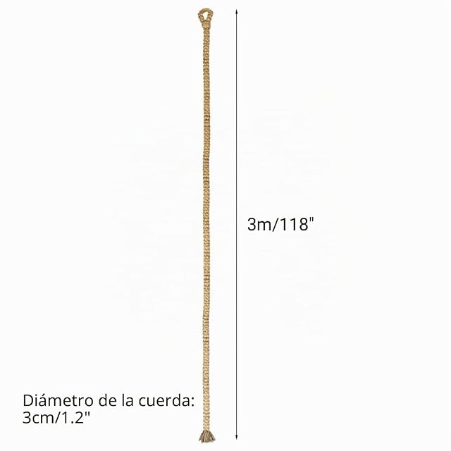Foto 4 de 7 de Cuerda de escalada para gatos, cuerda de cáñamo de ejercicio para gatitos de 10 pies con tornillos de montaje…