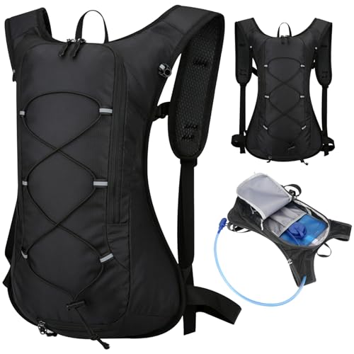 Xoeryoy Running Hydration Vest, Waterproof Breathable Running Vest, 16.1x11.4x3.9 Water with Reflective Strip, Zipper Backpack for