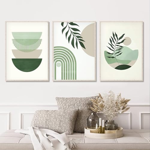 Tableaux muraux de plantes vertes pour un salon style bohème
