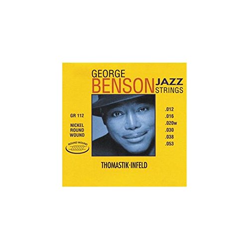 Thomastik Cuerdas para Guitarra Eléctrica George Benson Jazz Guitar juego GR112 Medium Light niquel entorchado redondo .012 -.053
