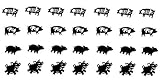 Pig Piglet Collections (Pig Vinyl Stickers noirs)