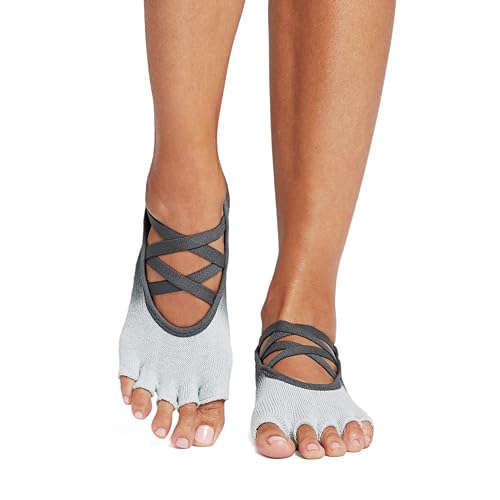 Image of toesox Elle Half Toe Grip Socks - Non-Slip Grip Sole for Yoga, Pilates, Gym - Non Skid Open Toe Socks for Women