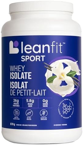 LEANFIT Sport Grass-Fed 100% WHEY ISOLATE Protein Powder, Natural...