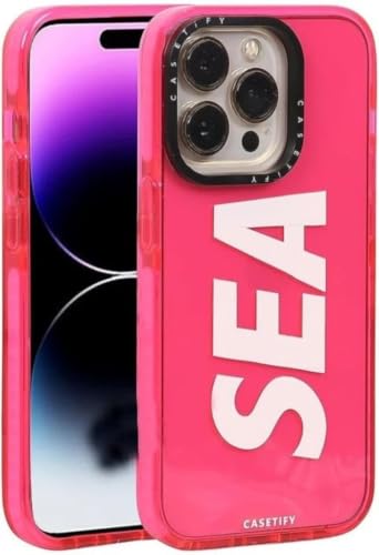 Image of Erams Online for iPhone 14 Pro Max SEA Case Transparent, Grip Case Silicon Slim Fit Shock-Absorbing TPU Bumper & Anti-Yellowing Clear Protective Back Cover for iPhone 14 Pro Max (Pink, 01)
