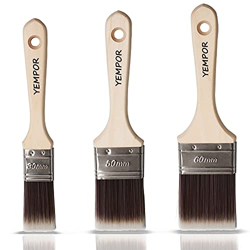 YEMPOR Lot de 3 pinceaux plats pour peintre super doux en plastique 30, 50, 60 mm Cover