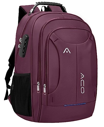 Mochila Bolsa Masculina Feminina Notebook Reforçada Anti Furto Semi Impermeável Escolar Faculdade Trabalho Viagem Resistente Executiva Cabo De Aço Saída Usb SAÍDA Fone DE OUVIDO (ROXA)
