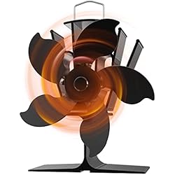 Ventilador Combi USHINING Ventilador de estufa con 5 hojas, no requiere electricidad, ventilador de estufa para madera, leña, hoguera, tubo de estufa