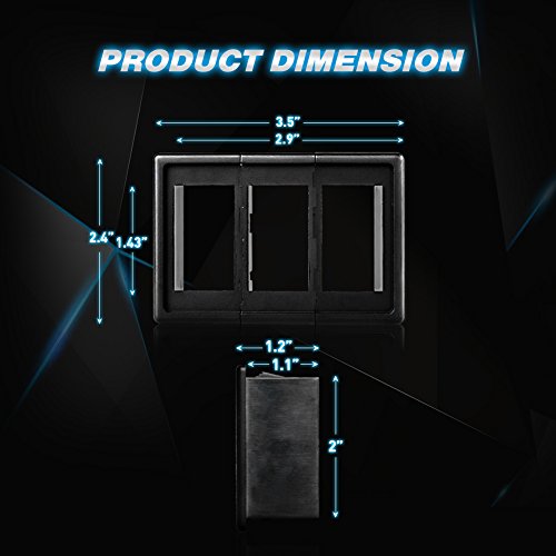 Image of Nilight 90011C Rocker Panel Holder Kit ABS Plastic Black Automotive Mount Toggle Switch Housing (Pack of 3), 2 Years Warranty