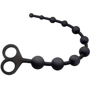 Anal Beads Silicone Butt Plugs Anal Trainer Plug Pull Ring Chain with 10 Beads G-spot Prostate Massage Masturbation