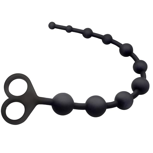 Anal Beads Silicone Butt Plugs Anal Trainer Plug Pull Ring Chain with 10 Beads G-spot Prostate Massage Masturbation