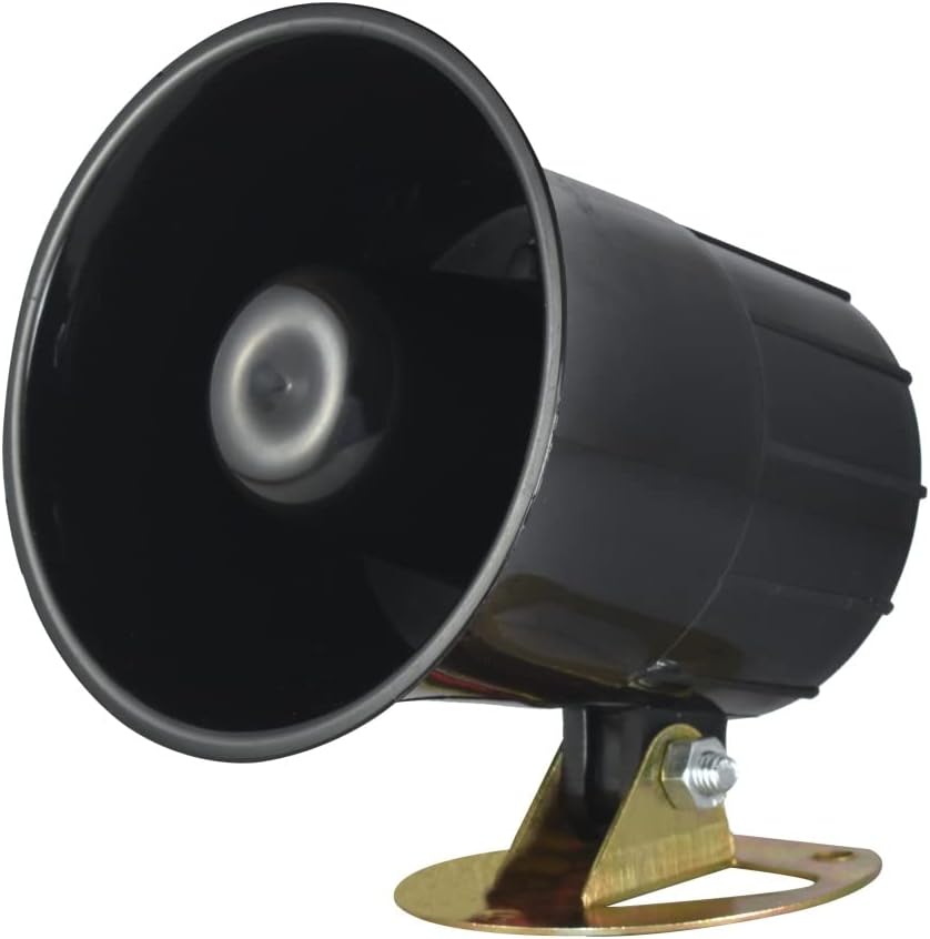 iota CAP123, 12V DC -115 dB ABS Hooter Alarm for Security, Loud Sound (300-400 m, Medium, Black)